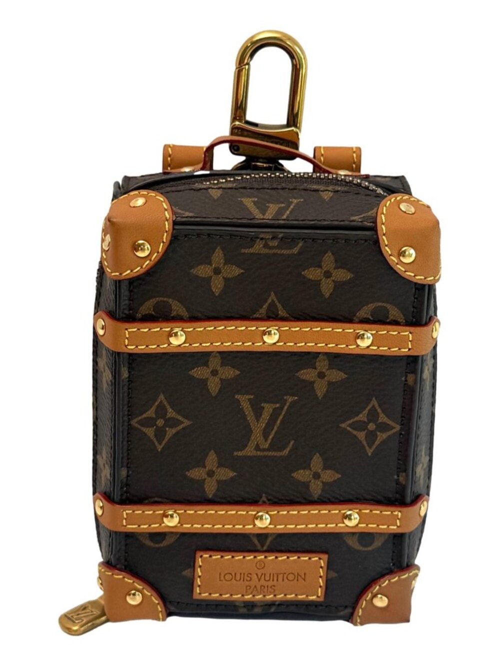 LOUIS VUITON Brown Monogram Porte Cles Backpack Soft Trunk Bag Charm